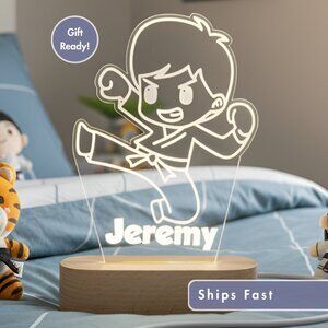 Karate Custom Name Light | Personalized LED Martial Arts Sign | Kids Gift